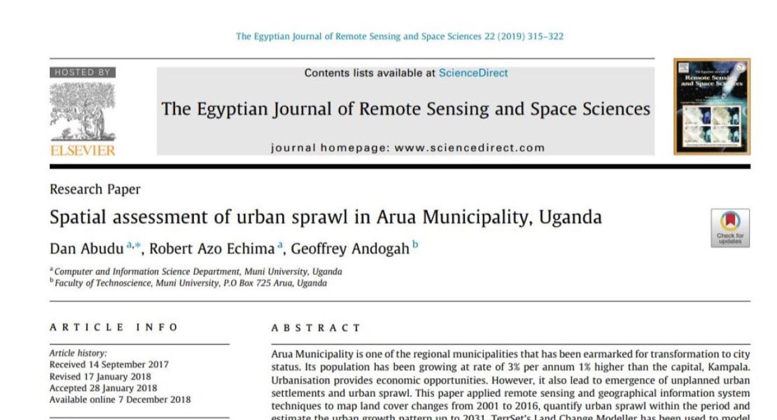 Urban Sprawl Assessment Article